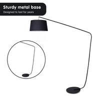 Thumbnail for Sarantino Metal Arc Floor Lamp in Black Finish with Linen Taper Shade