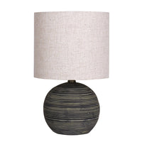 Thumbnail for Sarantino Ceramic Table Lamp With Striped Pattern In Antique Black