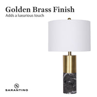 Thumbnail for Sarantino Metal and Marble Table Lamp in Black