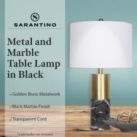 Thumbnail for Sarantino Metal and Marble Table Lamp in Black
