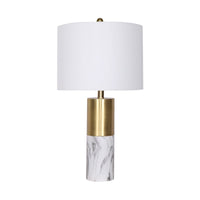 Thumbnail for Sarantino Metal And Marble Table Lamp - White