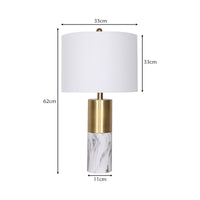 Thumbnail for Sarantino Metal And Marble Table Lamp - White