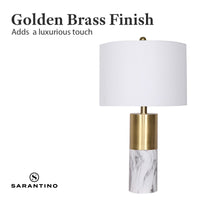 Thumbnail for Sarantino Metal And Marble Table Lamp - White