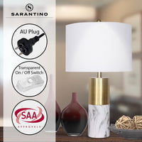 Thumbnail for Sarantino Metal And Marble Table Lamp - White