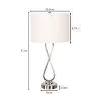 Thumbnail for Sarantino Contemporary Table Lamp In Nickel Finish