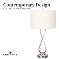 Thumbnail for Sarantino Contemporary Table Lamp In Nickel Finish
