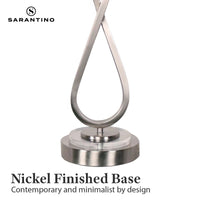 Thumbnail for Sarantino Contemporary Table Lamp In Nickel Finish