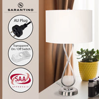 Thumbnail for Sarantino Contemporary Table Lamp In Nickel Finish