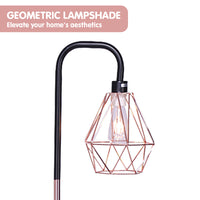 Thumbnail for Sarantino Rose Gold Floor Lamp with Geometric Shade