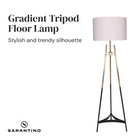 Thumbnail for Sarantino Metal Tripod Electric Floor Lamp Gradient Finish