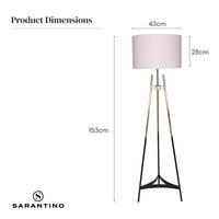 Thumbnail for Sarantino Metal Tripod Electric Floor Lamp Gradient Finish