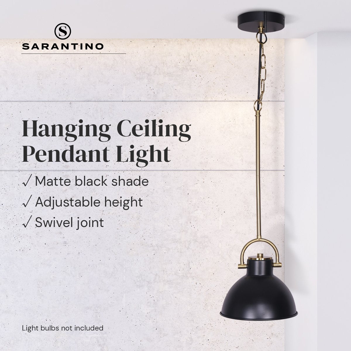 Sarantino Black and Gold Pendant Light