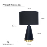 Thumbnail for Sarantino Metal Table Lamp in Black and Gold