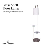 Thumbnail for Sarantino Metal Floor Lamp with Glass Shelves