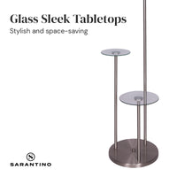 Thumbnail for Sarantino Metal Floor Lamp with Glass Shelves