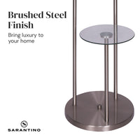 Thumbnail for Sarantino Metal Floor Lamp with Glass Shelves