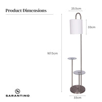 Thumbnail for Sarantino Metal Floor Lamp with Glass Shelves