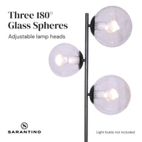 Thumbnail for Sarantino 3-Light Black Metal Floor Lamp