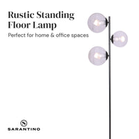 Thumbnail for Sarantino 3-Light Black Metal Floor Lamp