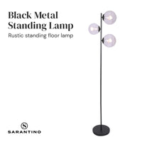 Thumbnail for Sarantino 3-Light Black Metal Floor Lamp