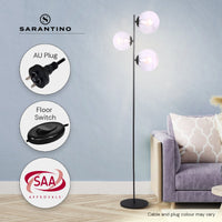 Thumbnail for Sarantino 3-Light Black Metal Floor Lamp