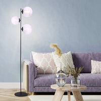 Thumbnail for Sarantino 3-Light Black Metal Floor Lamp