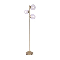 Thumbnail for Sarantino 3-Light Gold Metal Floor Lamp with Glass Shades