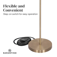 Thumbnail for Sarantino 3-Light Gold Metal Floor Lamp with Glass Shades