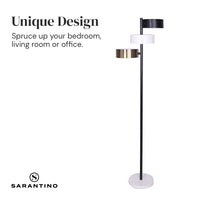 Thumbnail for Sarantino Metal Floor Lamp with 3 Swirl Shades