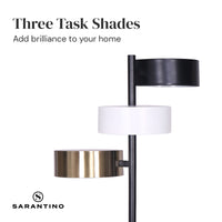 Thumbnail for Sarantino Metal Floor Lamp with 3 Swirl Shades