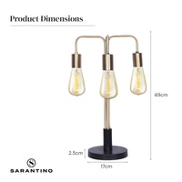 Thumbnail for Sarantino Exposed Bulb Industrial Table Lamp