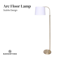 Thumbnail for Sarantino Metal Floor Lamp Brass Finish Adjustable Height