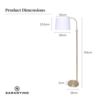 Thumbnail for Sarantino Metal Floor Lamp Brass Finish Adjustable Height