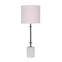 Thumbnail for Sarantino Concrete & Metal Table Lamp with Off-White Linen Shade