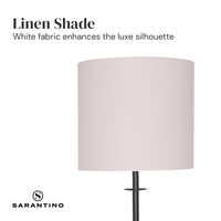 Thumbnail for Sarantino Concrete & Metal Table Lamp with Off-White Linen Shade