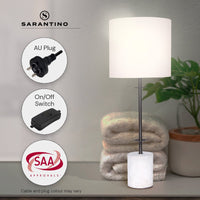 Thumbnail for Sarantino Concrete & Metal Table Lamp with Off-White Linen Shade