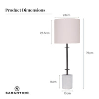 Thumbnail for Sarantino Concrete & Metal Table Lamp with Off-White Linen Shade