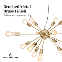 Thumbnail for Sarantino 15-Light Sputnik Chandelier in Brass Finish