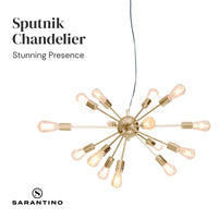 Thumbnail for Sarantino 15-Light Sputnik Chandelier in Brass Finish