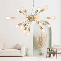 Thumbnail for Sarantino 15-Light Sputnik Chandelier in Brass Finish