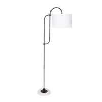 Thumbnail for Sarantino Metal Floor Lamp with Marble Base & Off-White Shade