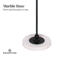 Thumbnail for Sarantino Metal Floor Lamp with Marble Base & Off-White Shade