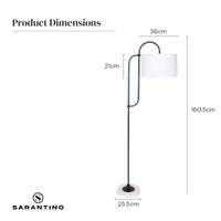 Thumbnail for Sarantino Metal Floor Lamp with Marble Base & Off-White Shade