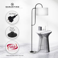 Thumbnail for Sarantino Metal Floor Lamp with Marble Base & Off-White Shade