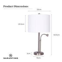 Thumbnail for Sarantino 2-in-1 Table Lamp with LED Reading Light