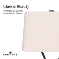 Thumbnail for Sarantino Metal Table Lamp Pair Rectangular Shade X Stand