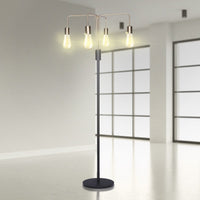 Thumbnail for Sarantino Modern Exposed Bulb 4-Arm Industrial Light Floor Lamp