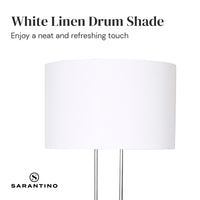 Thumbnail for Sarantino Brushed Nickel Height-Adjustable Metal Floor Lamp