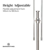 Thumbnail for Sarantino Brushed Nickel Height-Adjustable Metal Floor Lamp