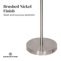 Thumbnail for Sarantino Brushed Nickel Height-Adjustable Metal Floor Lamp